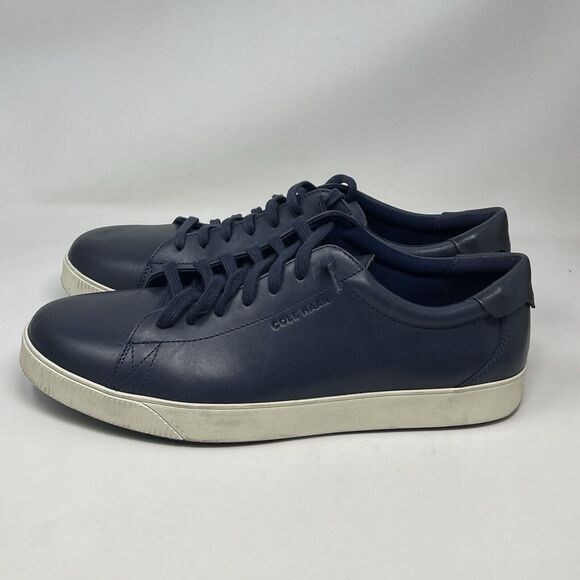 Cole Haan Nantucket 2.0 Mens 11 M Blue Leather Casual Lace Up Classic Sneakers - Picture 2 of 16